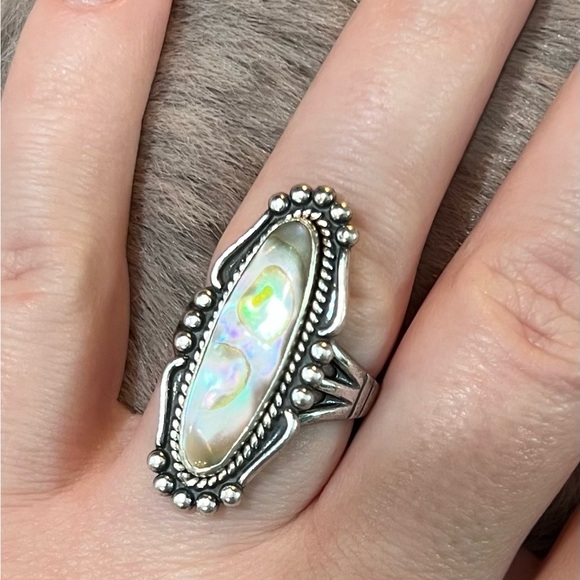 Native American Abalone/Sterling Ring - Picture 2 of 9